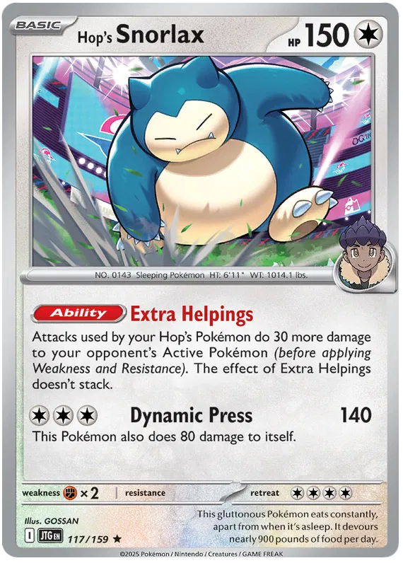 Journey Together - 117/159 - Hop's Snorlax (Holo)