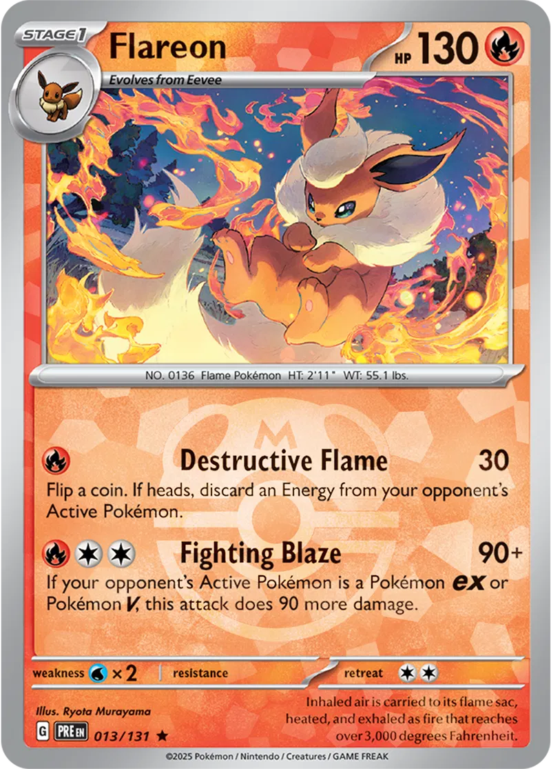 Prismatic Evolutions - 013/131 - Flareon (Master Ball Holo)