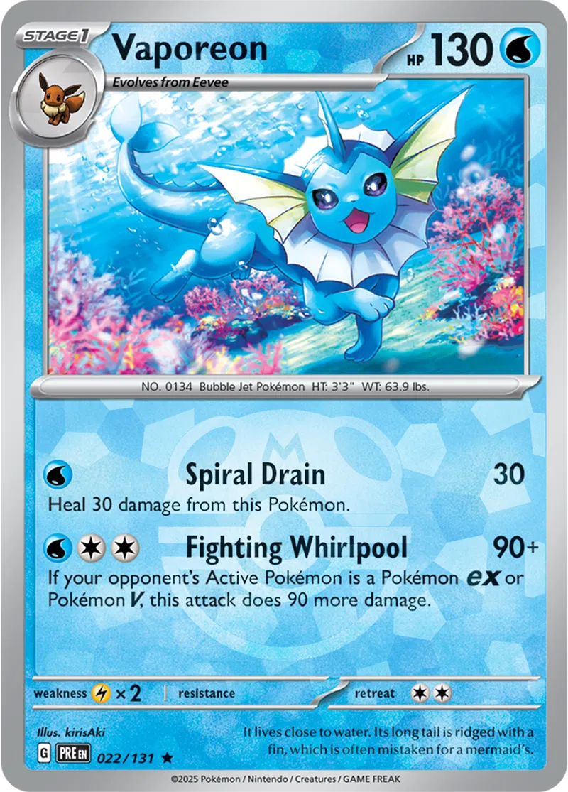 Prismatic Evolutions - 022/131 - Vaporeon (Master Ball Holo)