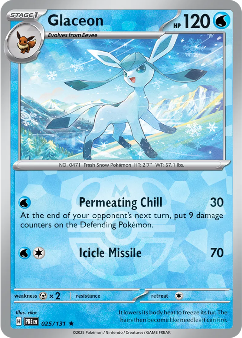 Prismatic Evolutions - 025/131 - Glaceon (Master Ball Holo)