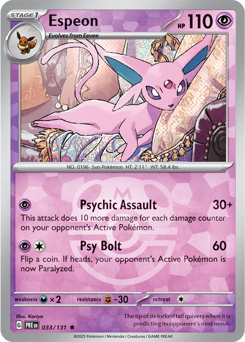 Prismatic Evolutions - 033/131 - Espeon (Master Ball Holo)