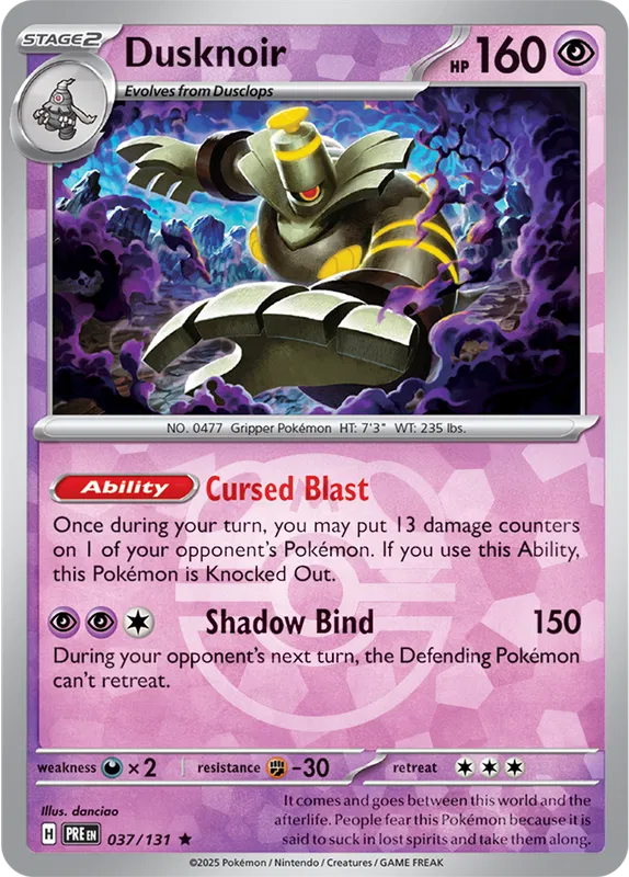 Prismatic Evolutions - 037/131 - Dusknoir (Master Ball Holo)