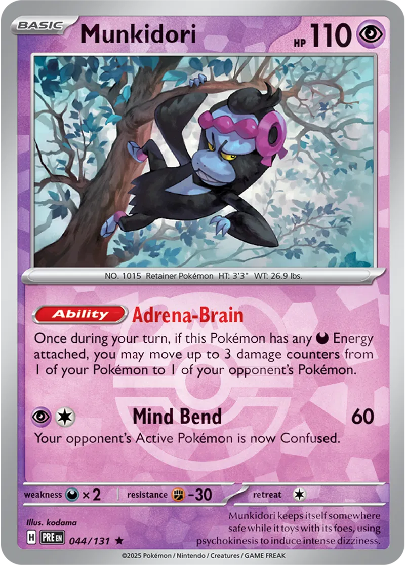 Prismatic Evolutions - 044/131 - Munkidori (Master Ball Holo)