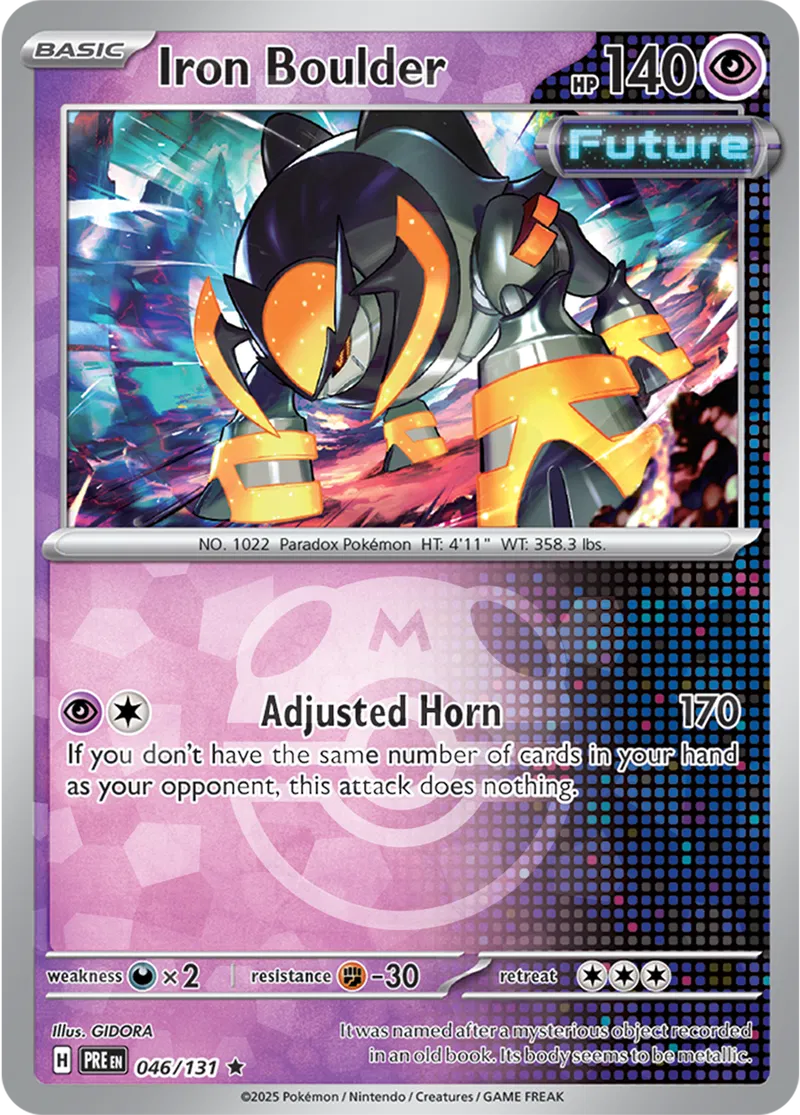 Prismatic Evolutions - 046/131 - Iron Boulder (Master Ball Holo)