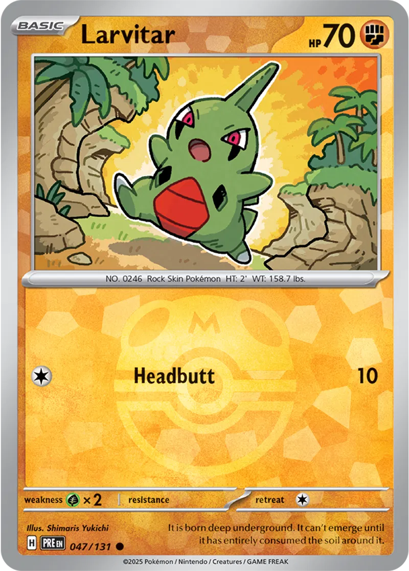 Prismatic Evolutions - 047/131 - Larvitar (Master Ball Holo)