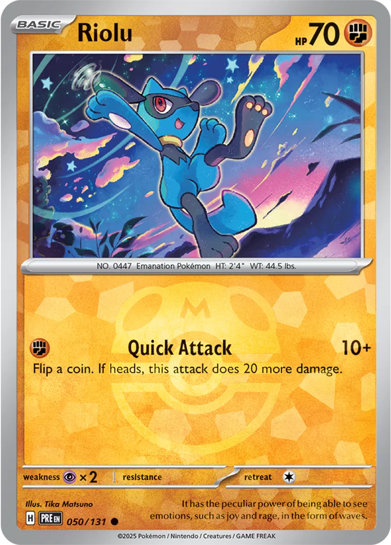 Prismatic Evolutions - 050/131 - Riolu (Master Ball Holo)