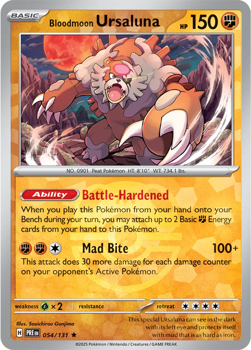 Prismatic Evolutions - 054/131 - Bloodmoon Ursaluna (Master Ball Holo)