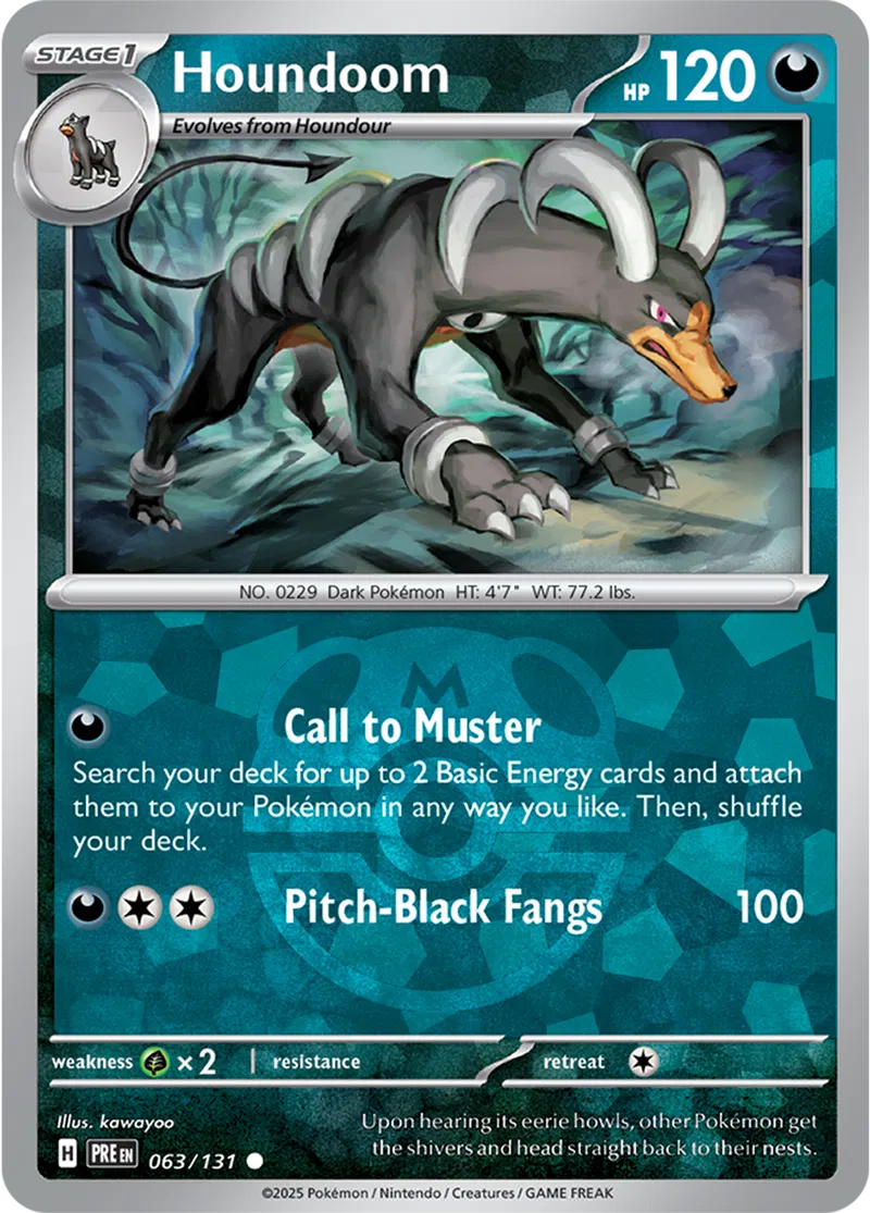 Prismatic Evolutions - 063/131 - Houndoom (Master Ball Holo)