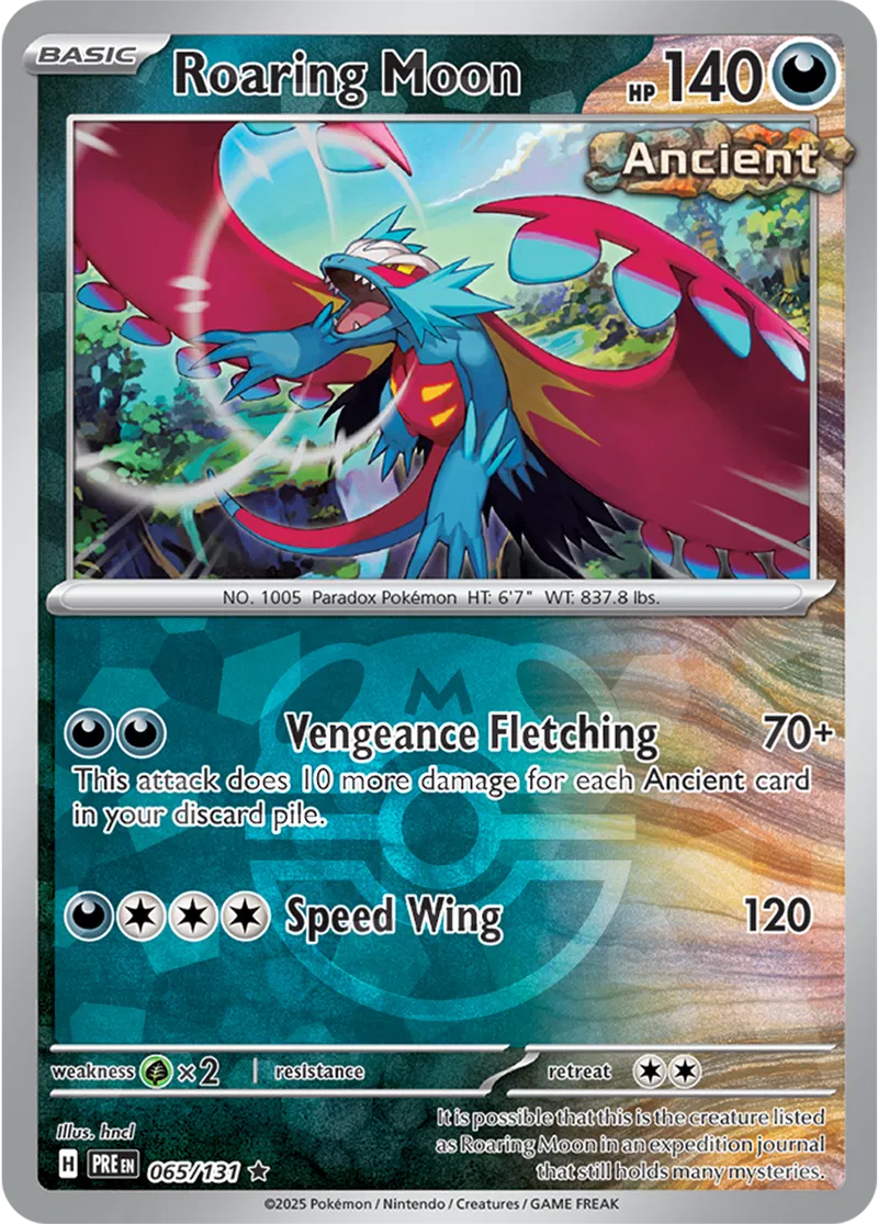 Prismatic Evolutions - 065/131 - Roaring Moon (Master Ball Holo)