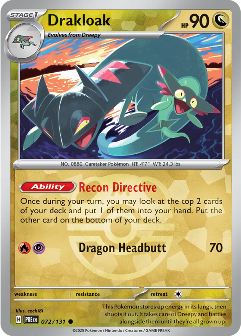 Prismatic Evolutions - 072/131 - Drakloak (Master Ball Holo)