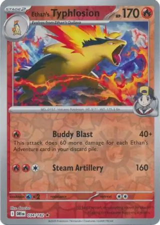 Destined Rivals - 034/182 - Ethan's Typhlosion (Reverse Holo)