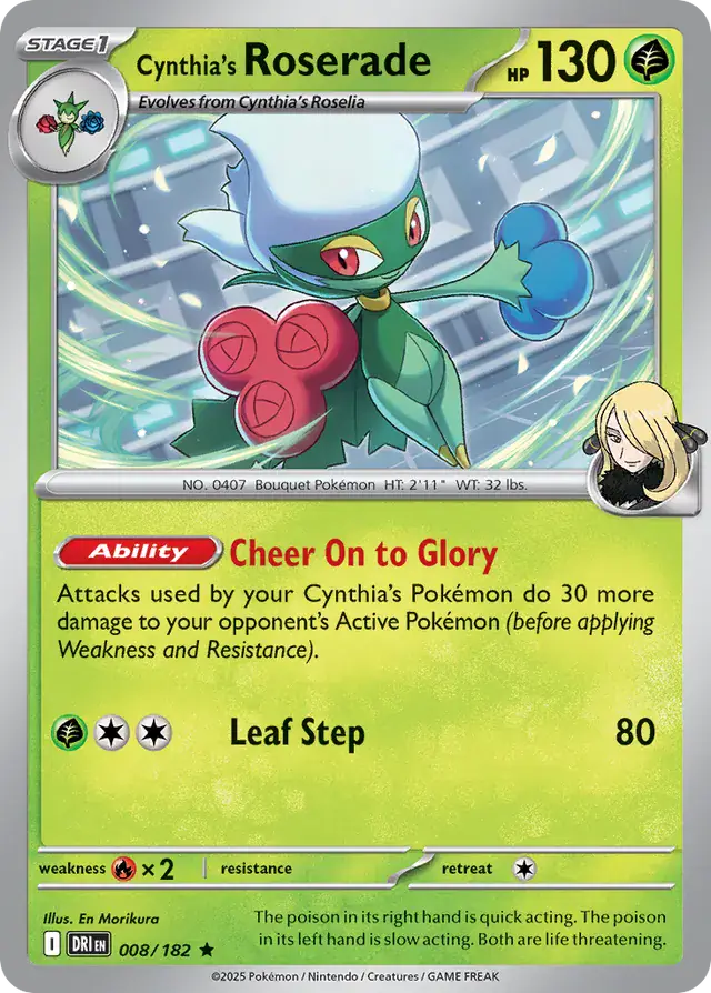 Destined Rivals - 008/182 - Cynthia's Roserade (Holo)