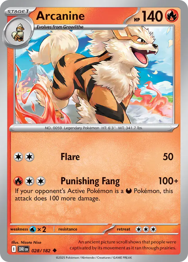 Destined Rivals - 028/182 - Arcanine