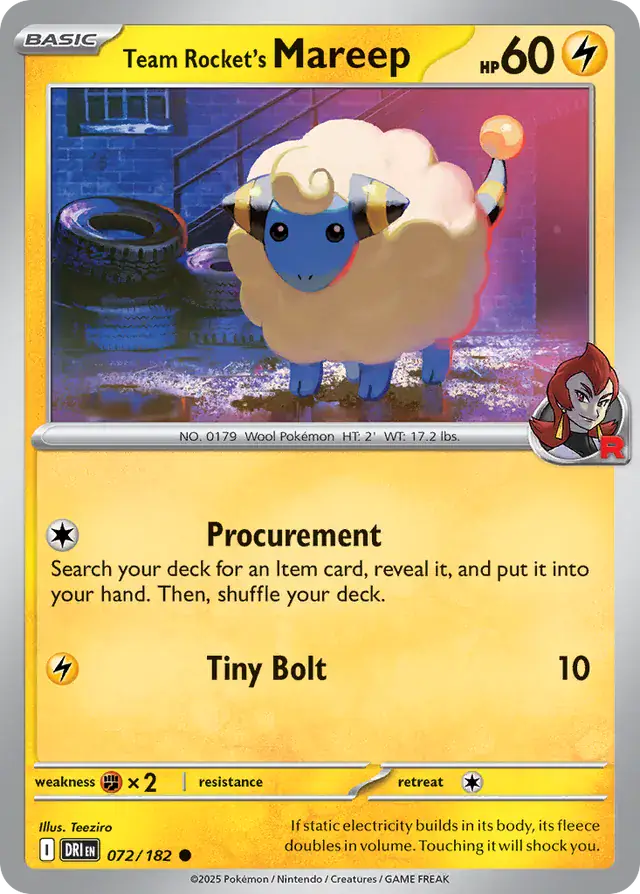 Destined Rivals - 072/182 - Team Rocket's Mareep