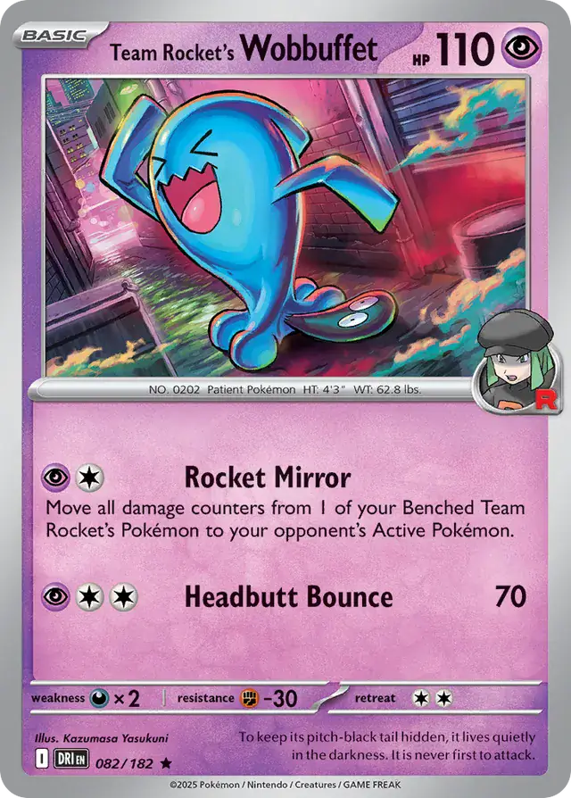 Destined Rivals - 082/182 - Team Rocket's Wobbuffet (Holo)