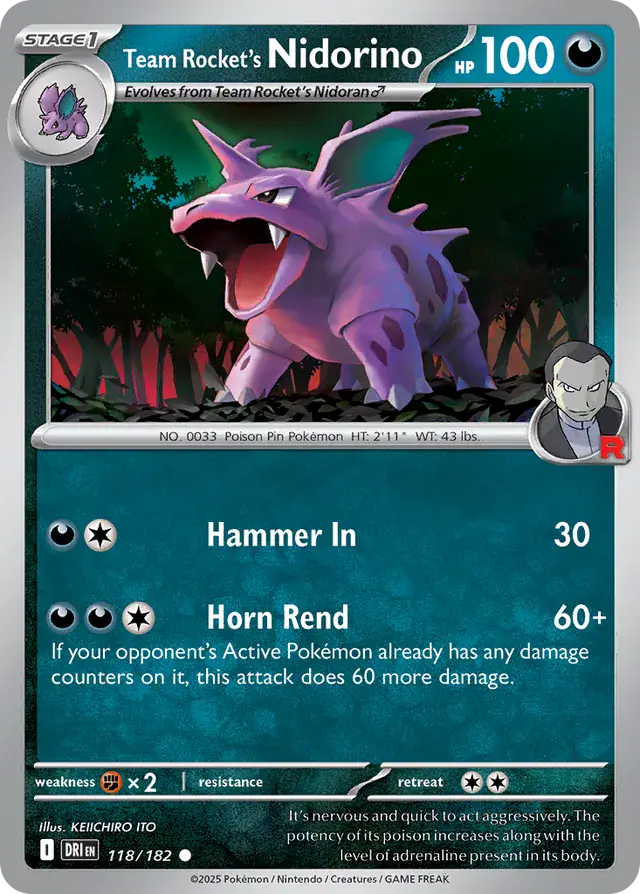 Destined Rivals - 118/182 - Team Rocket's Nidorino