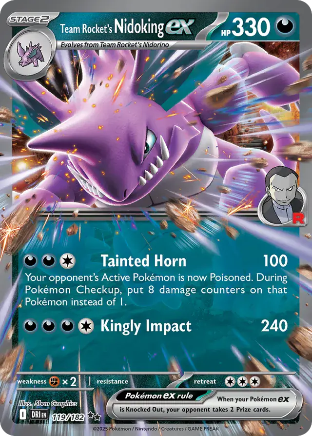 Destined Rivals - 119/182 - Team Rocket's Nidoking ex