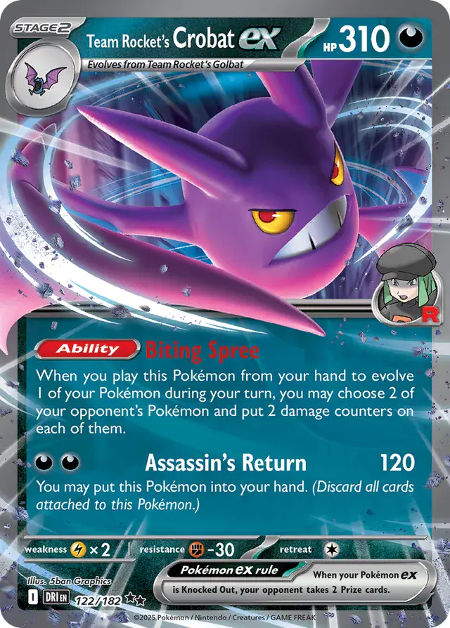 Destined Rivals - 122/182 - Team Rocket's Crobat ex