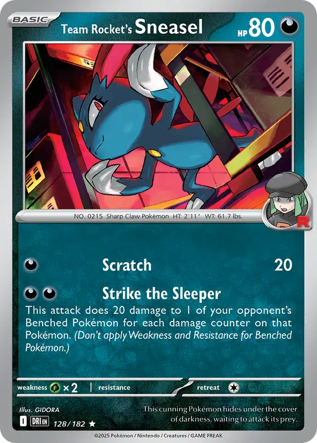 Destined Rivals - 128/182 - Team Rocket's Sneasel (Holo)