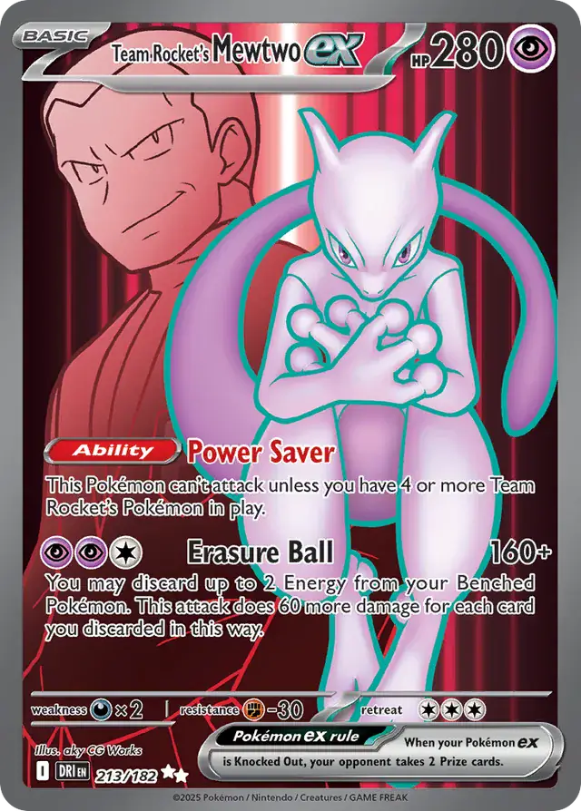 Destined Rivals - 213/182 - Team Rocket's Mewtwo ex