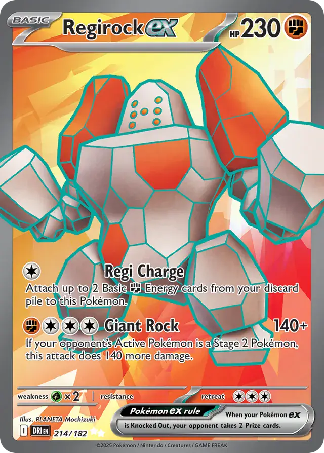 Destined Rivals - 214/182 - Regirock ex