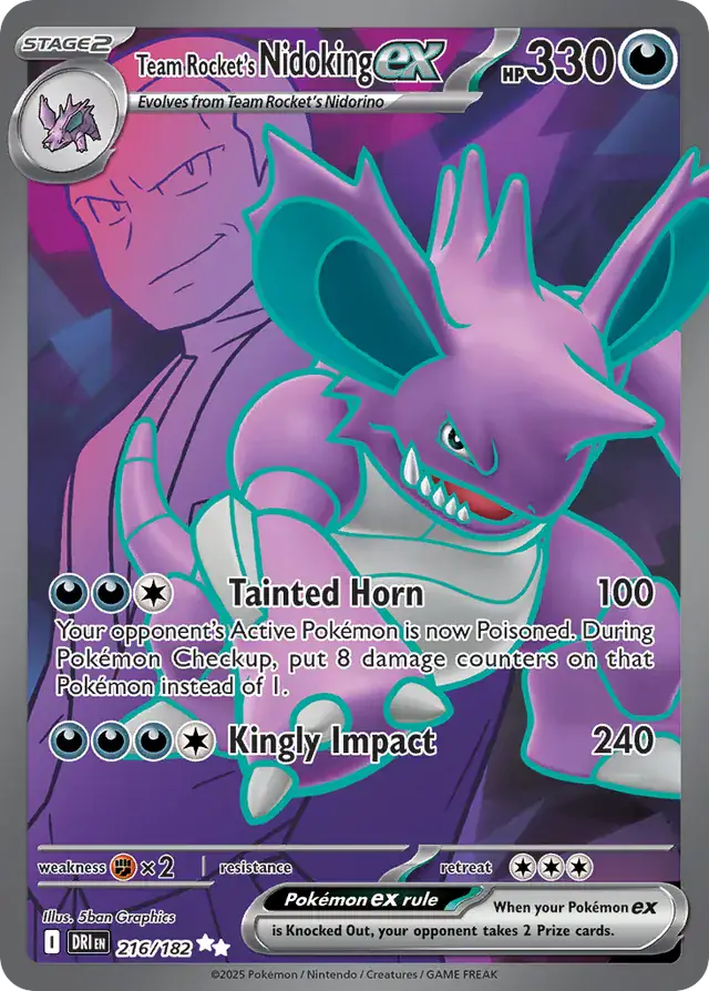 Destined Rivals - 216/182 - Team Rocket's Nidoking ex