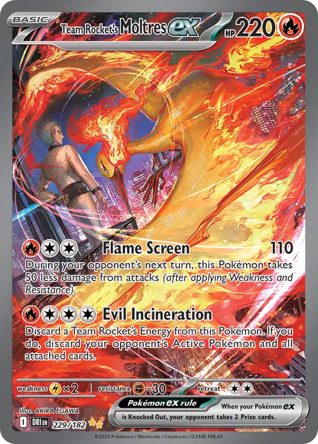Destined Rivals - 229/182 - Team Rocket's Moltres ex