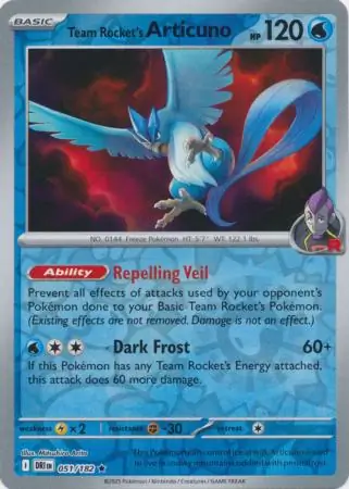 Destined Rivals - 051/182 - Team Rocket's Articuno (Reverse Holo)