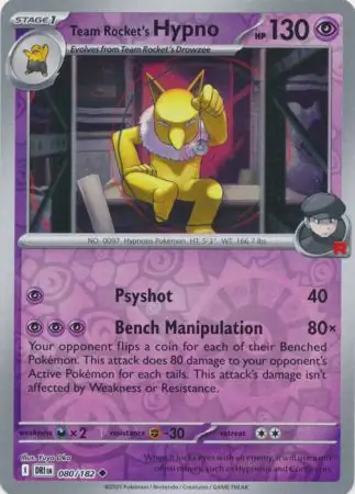 Destined Rivals - 080/182 - Team Rocket's Hypno (Reverse Holo)