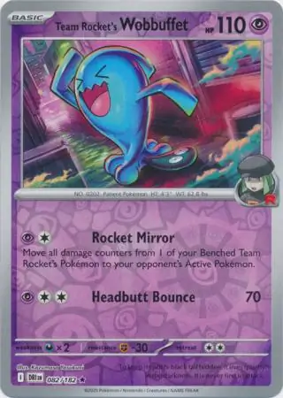 Destined Rivals - 082/182 - Team Rocket's Wobbuffet (Reverse Holo)