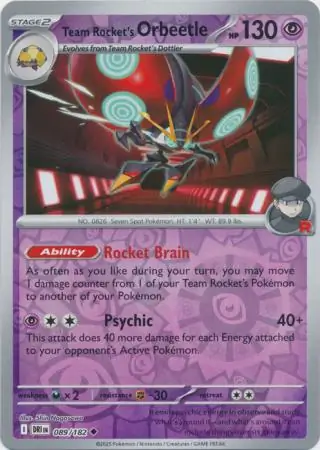Destined Rivals - 089/182 - Team Rocket's Orbeetle (Reverse Holo)