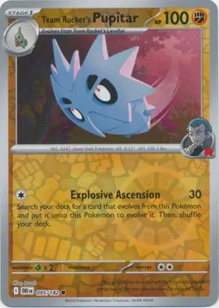 Destined Rivals - 095/182 - Team Rocket's Pupitar (Reverse Holo)