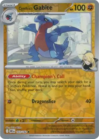 Destined Rivals - 103/182 - Cynthia's Gabite (Reverse Holo)