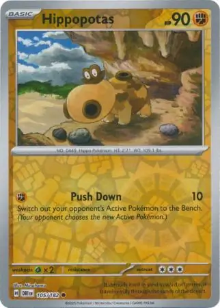 Destined Rivals - 105/182 - Hippopotas (Reverse Holo)
