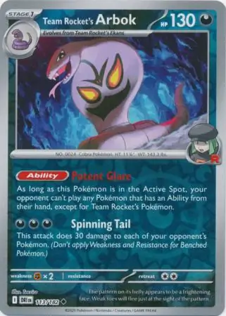 Destined Rivals - 113/182 - Team Rocket's Arbok (Reverse Holo)