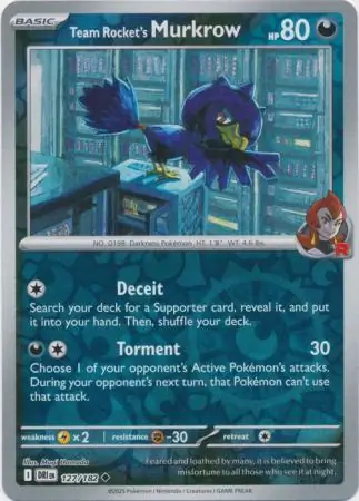 Destined Rivals - 127/182 - Team Rocket's Murkrow (Reverse Holo)