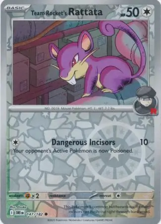 Destined Rivals - 147/182 - Team Rocket's Rattata (Reverse Holo)