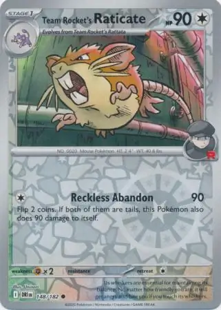 Destined Rivals - 148/182 - Team Rocket's Raticate (Reverse Holo)