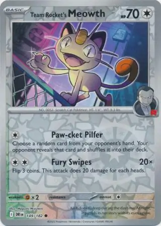 Destined Rivals - 149/182 - Team Rocket's Meowth (Reverse Holo)