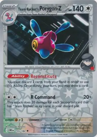 Destined Rivals - 155/182 - Team Rocket's Porygon-Z (Reverse Holo)