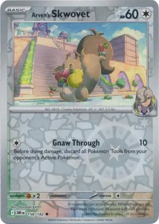 Destined Rivals - 158/182 - Arven's Skwovet (Reverse Holo)