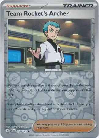 Destined Rivals - 170/182 - Team Rocket's Archer (Reverse Holo)