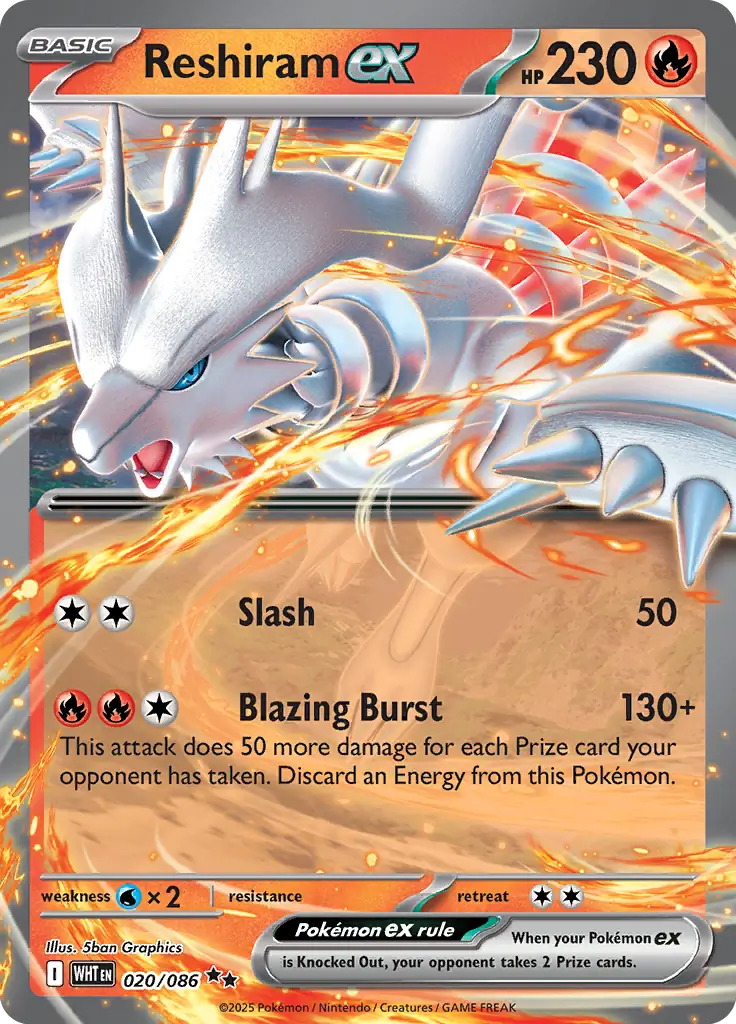 WHT - White Flare - 020/086 - Reshiram ex