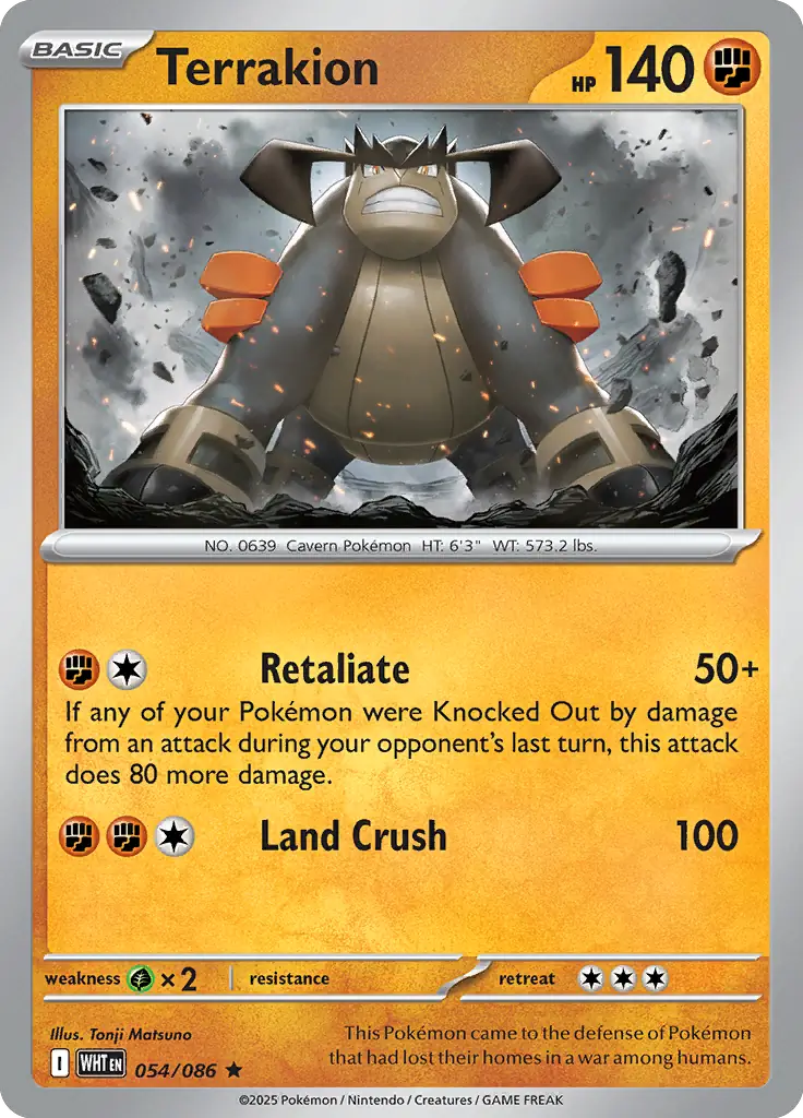 WHT - White Flare - 054/086 - Terrakion (Holo)