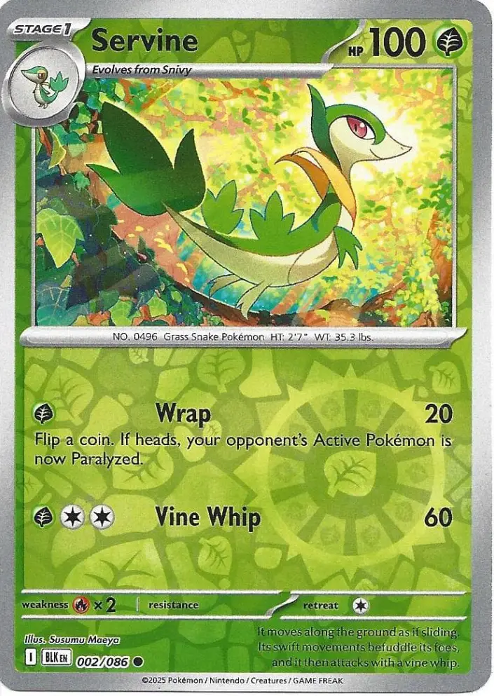 BLK - Black Bolt - 002/086 - Servine (Reverse Holo)