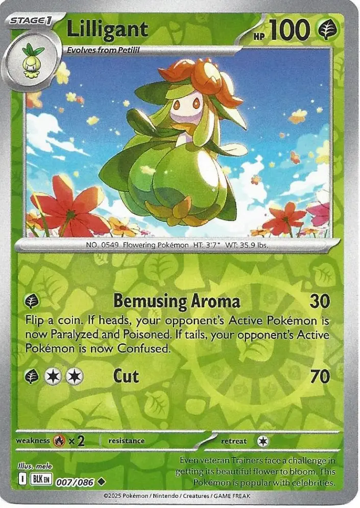 BLK - Black Bolt - 007/086 - Lilligant (Reverse Holo)