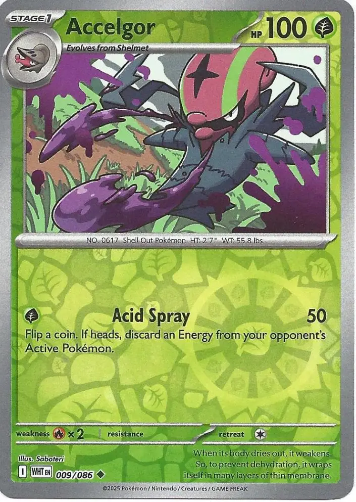 WHT - White Flare - 009/086 - Accelgor (Reverse Holo)