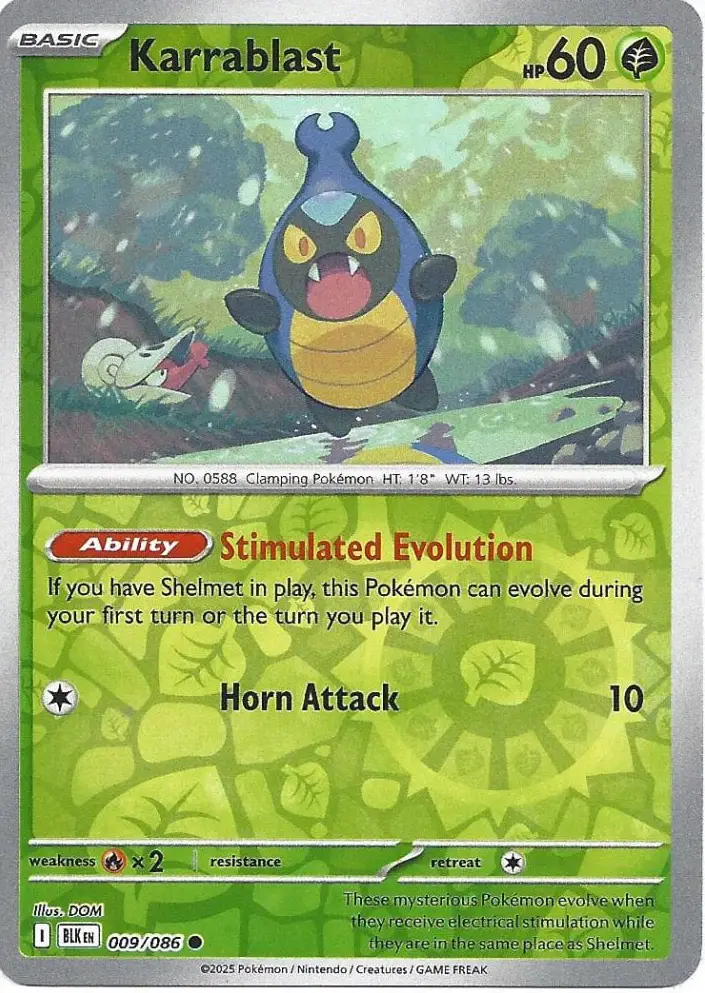 BLK - Black Bolt - 009/086 - Karrablast (Reverse Holo)