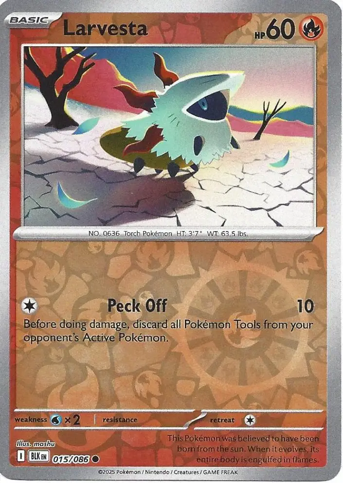 BLK - Black Bolt - 015/086 - Larvesta (Reverse Holo)