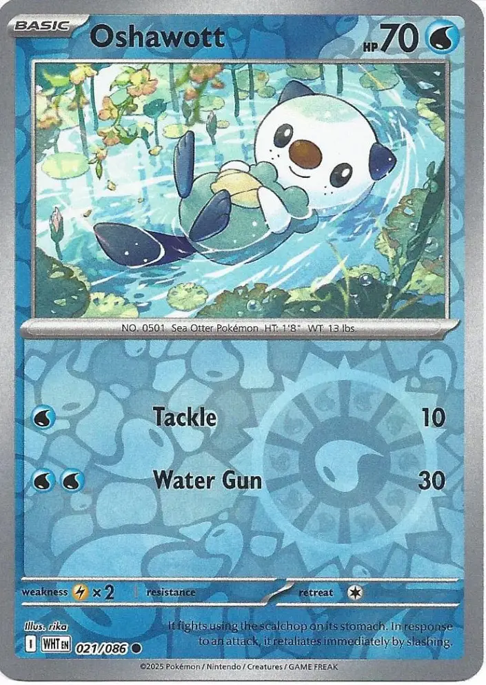 WHT - White Flare - 021/086 - Oshawott (Reverse Holo)
